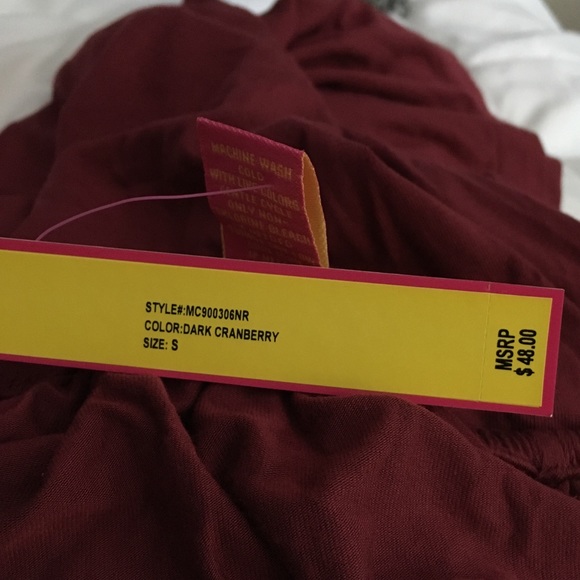 Catherine Malandrino Short Sleeve Top Cranberry S - Picture 10 of 10